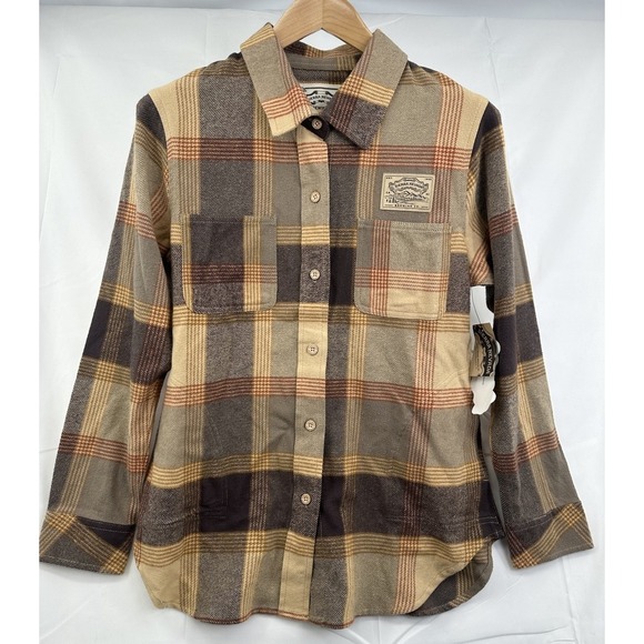 Sierra Nevada Brown Plaid Collared‎ Button Down Flannel New Shirt Women's Size M - Picture 9 of 16